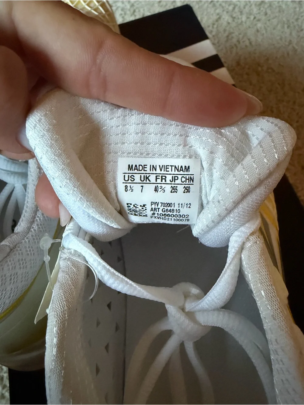 adidas White and Yellow Women’s Tennis Shoes